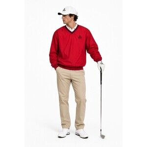 Pebble Beach Golf Windbreaker Nylon Pullover Jacket Red Y2K XXL